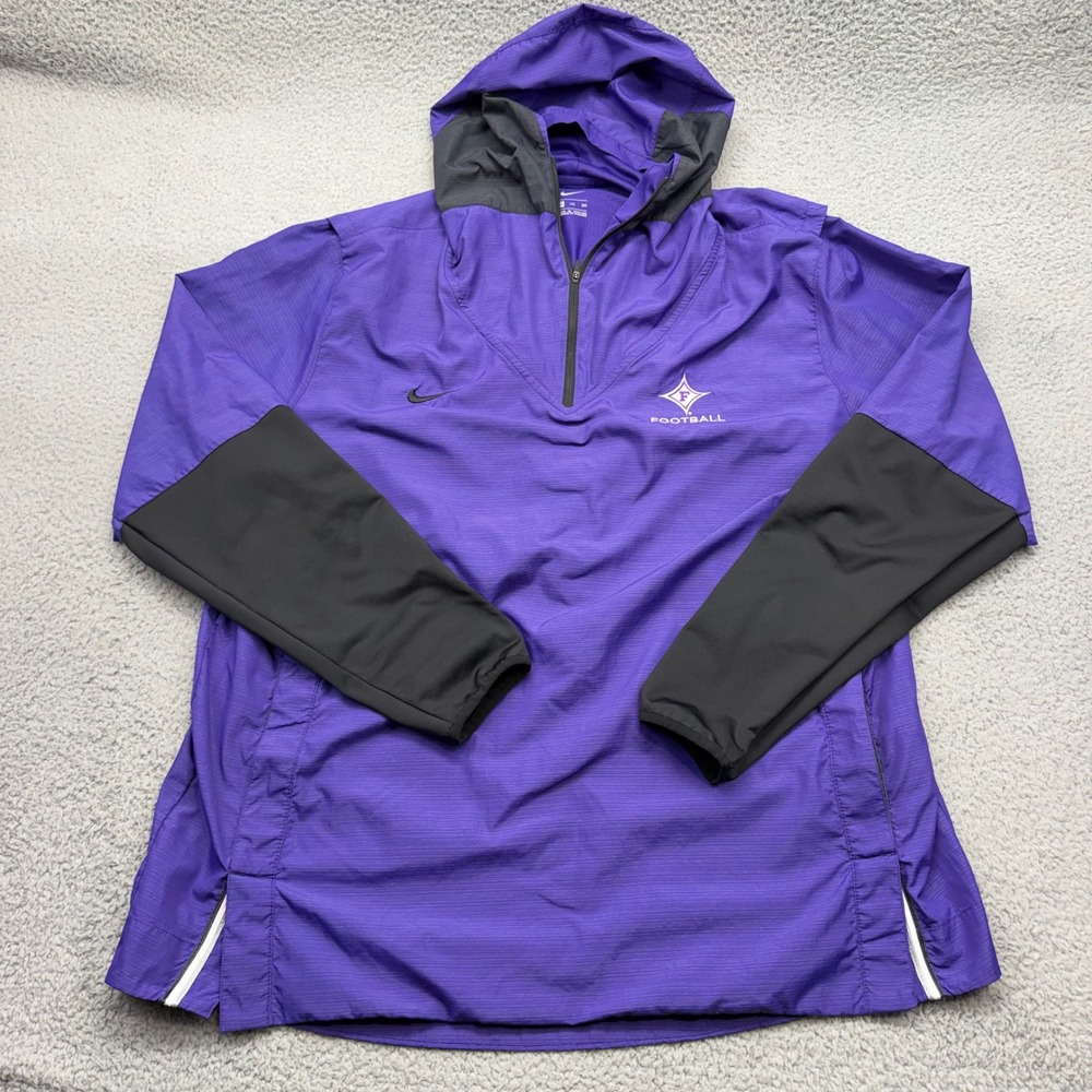 Nike CI4477-547 Mens 2XL Furman University Football 1/4 Zip Hooded Player Jacket